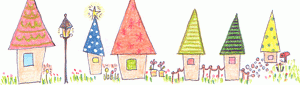 彩色卡通小屋分割线